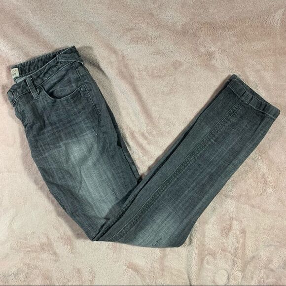 Free People Mid Rise Grey Wash Straight Leg Jeans 27 - Picture 1 of 8